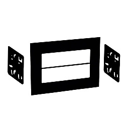 InCarTec 50-056 MATT BLACK Universal Double DIN car audio faceplate 