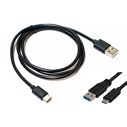 InCarTec 24-025 USB A to USB C Cable (1 Metre) BLACK