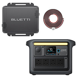 Anker SOLIX C1000X Portable Power Station (1056Wh - 1800W) With BLUETTI Fast Charger 1 & Wiring Kit