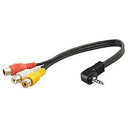 Alpine KCE-4AV 3.5mm to 3xRCA Adaptor Cable