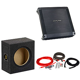 Alpine BBX Power Class A/B 2 Channel Car Amplifier With Subwoofer Box and Wiring Kit Alpine BBX Power Class A/B 2 Channel Car Amplifier With Subwoofer Box and Wiring Kit