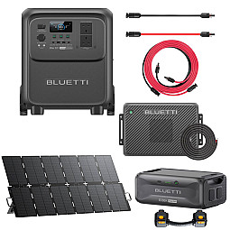 Elite 320 Power Station With Expansion Battery / Charger 2 + Wiring / 500W Solar Panel / PV 10M Extension Cable