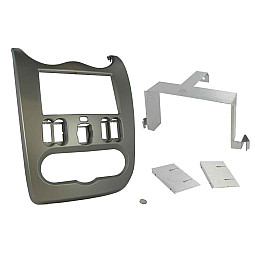 CT23DC02 Dacia Duster, Logan, Sandero Stone Grey Double Din Stereo Fascia Fitting Kit CT23DC02 Dacia Duster, Logan, Sandero Stone Grey Double Din Stereo Fascia Fitting Kit