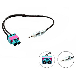 Connects2 CT27AA51 VW Twin Fakra to Din Antenna Aerial Adaptor Connects2 CT27AA51 VW Twin Fakra to Din Antenna Aerial Adaptor