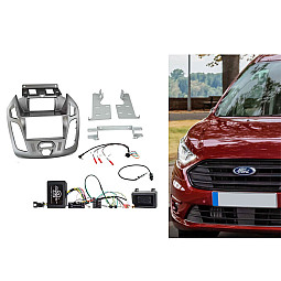 Connects2 CTKFD86 Ford Transit Connect 2013-2021 Matt Silver Double Din Car CD Stereo Fascia Fitting Kit Connects2 CTKFD86 Ford Transit Connect 2013-2021 Matt Silver Double Din Car CD Stereo Fascia Fitting Kit