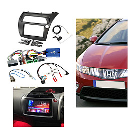 Honda Civic Type R FN2 Double Din Car Fascia / Steering / Antenna Kit With DAB Aerial Honda Civic Type R FN2 Double Din Car Fascia / Steering / Antenna Kit With DAB Aerial