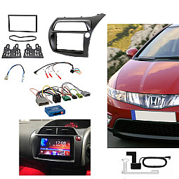 Honda Civic Type R FN2 Double Din Car Fascia / Steering / Antenna Kit With DAB Aerial Honda Civic Type R FN2 Double Din Car Fascia / Steering / Antenna Kit With DAB Aerial
