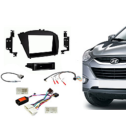 CTKHY18 Hyundai ix35 2014-2015 Non Amp Black Double Din Car Stereo Fascia Fitting Kit