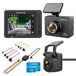 Kenwood GPS, Wifi 2" LCD Display Full HD Dashcam with Rear Camera and Hard Wired Kit
