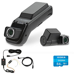 Mio MIVUE J756DS Full HD 1080p Front and Rear WiFi GPS Dual Dash Cam + Hardwiring Kit and 64GB Memory Card