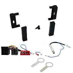 Audi TT 1998 - 2006 Black Single Din Fascia, ISO Wiring Harness, Aerial Adaptor Fitting Kit