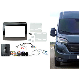 CTKFT32 Fiat Ducato 2014 - 2021 Gloss Black Double Din Car Stereo Fascia Fitting Kit CTKFT32 Fiat Ducato 2014 - 2021 Gloss Black Double Din Car Stereo Fascia Fitting Kit