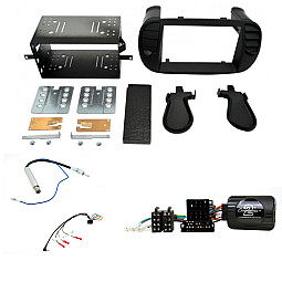 Fiat 500, 500C, (2008 - 2015) Matt Black Double Din Car Stereo Fitting Kit Fiat 500, 500C, (2008 - 2015) Matt Black Double Din Car Stereo Fitting Kit