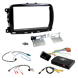 Fiat 500 2015-2021 Double Din Stereo Fascia / Steering / Antenna / Info Adaptor Upgrade Kit Fiat 500 2015-2021 Double Din Stereo Fascia / Steering / Antenna / Info Adaptor Upgrade Kit