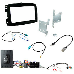 Fiat 500L (2013-2018) Double Din Fascia, Steering, FM / DAB, USB Car Stereo Fitting Kit Fiat 500L (2013-2018) Double Din Fascia, Steering, FM / DAB, USB Car Stereo Fitting Kit