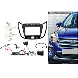 CTKFD44C Ford Kuga Black Double Din Stereo Fascia Fitting Kit With Hazard Door Lock Switch CTKFD44C Ford Kuga Black Double Din Stereo Fascia Fitting Kit With Hazard Door Lock Switch