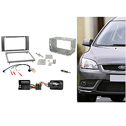 CTKFD48 Ford C-Max, Focus, Fiesta Silver Double Din Car CD Stereo Fascia Fitting Kit CTKFD48 Ford C-Max, Focus, Fiesta Silver Double Din Car CD Stereo Fascia Fitting Kit
