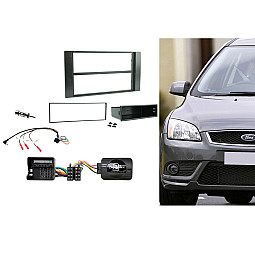 CTKFD55 Ford C-Max, Fiesta, Focus, Fusion, Transit Black Single Din Car CD Stereo Fascia Fitting Kit CTKFD55 Ford C-Max, Fiesta, Focus, Fusion, Transit Black Single Din Car CD Stereo Fascia Fitting Kit