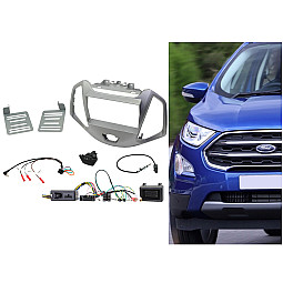 CTKFD62 Ford Ecosport 2013-2021 Silver Double Din Stereo Fascia Fitting Kit CTKFD62 Ford Ecosport 2013-2021 Silver Double Din Stereo Fascia Fitting Kit