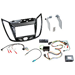 Mascherina 2 DIN Per Ford Galaxy, Fiesta, Focus, C-Max, S-Max E Transit – Adattatore Per Autoradio Nero
