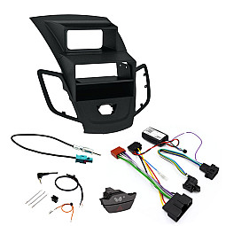 Ford Fiesta MK7 (2010 - 2012) Single / Double Din Fascia / Steering / Antenna / Lock / Hazard Switch Fitting Kit Ford Fiesta MK7 (2010 - 2012) Single / Double Din Fascia / Steering / Antenna / Lock / Hazard Switch Fitting Kit