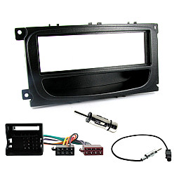 Ford C-Max, Focus, Galaxy, Mondeo, S-Max Stereo Black Single Din Fascia Wiring Fitting Kit Ford C-Max, Focus, Galaxy, Mondeo, S-Max Stereo Black Single Din Fascia Wiring Fitting Kit