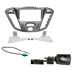 Ford Transit Custom 2012-2021 Phoenix Silver Double Din Car Stereo Fascia Stalk Antenna Kit Ford Transit Custom 2012-2021 Phoenix Silver Double Din Car Stereo Fascia Stalk Antenna Kit