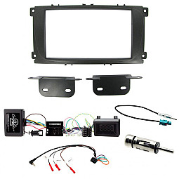 Ford S-MAX 2011> with Parking Sensor Double Din Black Fascia / Steering / Antenna Kit Ford S-MAX 2011> with Parking Sensor Double Din Black Fascia / Steering / Antenna Kit