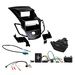 Ford Fiesta 2013 - 2017 Single / Double Din Stereo Black Fascia / Steering / Antenna Fitting Kit Ford Fiesta 2013 - 2017 Single / Double Din Stereo Black Fascia / Steering / Antenna Fitting Kit