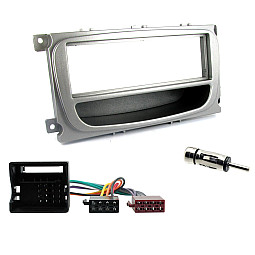 Ford Car Stereo Radio Single Din Fascia Adaptor, Wiring Fitting Kit (Silver) Ford Car Stereo Radio Single Din Fascia Adaptor, Wiring Fitting Kit (Silver)