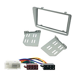 Honda Civic 2001-2005 Silver Double Din Car Stereo Fascia, Wiring Fitting Kit