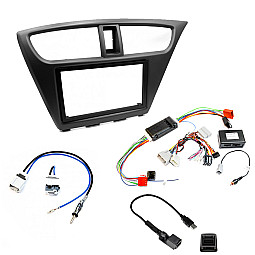 Honda Civic 9TH GEN 2012-2017 With Premium Audio Double Din Fascia / Steering / Antenna / USB Retention Kit Honda Civic 9TH GEN 2012-2017 With Premium Audio Double Din Fascia / Steering / Antenna / USB Retention Kit
