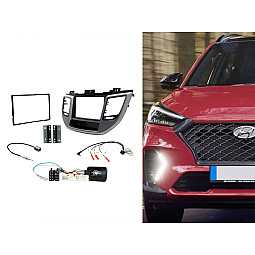 CTKHY23 Hyundai Tucson 2015-2021 RHD Silver Double Din Car Stereo Fascia Fitting Kit CTKHY23 Hyundai Tucson 2015-2021 RHD Silver Double Din Car Stereo Fascia Fitting Kit