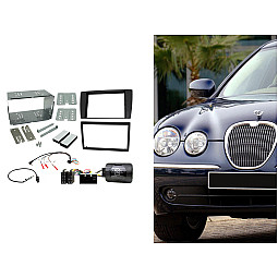 CTKJG01 Jaguar S-Type, X-Type Dark Grey Double Din Car Stereo Fascia Fitting Kit