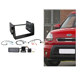 CTKKI09 Kia Soul 2009 - 2011 Amp Matt Black Double Din Car CD Stereo Fascia Fitting Kit CTKKI09 Kia Soul 2009 - 2011 Amp Matt Black Double Din Car CD Stereo Fascia Fitting Kit