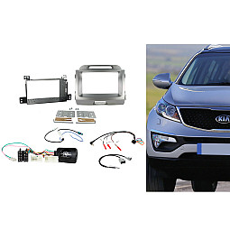 CTKKI13 Kia Sportage 2010-2015 Non Amp Light Grey Metallic Double Din Stereo Fascia Fitting Kit CTKKI13 Kia Sportage 2010-2015 Non Amp Light Grey Metallic Double Din Stereo Fascia Fitting Kit
