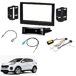 KIA Sportage Double / Single Din / Steering / Antenna Fitting Kit For Upgrading Factory Navigation Models Only KIA Sportage Double / Single Din / Steering / Antenna Fitting Kit For Upgrading Factory Navigation Models Only