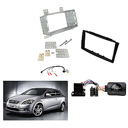 KIA Ceed / Pro Ceed 2007 - 2009 Double Din Fascia / Steering Control Kit KIA Ceed / Pro Ceed 2007 - 2009 Double Din Fascia / Steering Control Kit