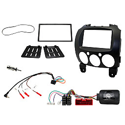 CTKMZ08 Mazda 2 2008> Double Din Car Stereo Fascia, Steering Wheel Control Fitting Kit CTKMZ08 Mazda 2 2008> Double Din Car Stereo Fascia, Steering Wheel Control Fitting Kit