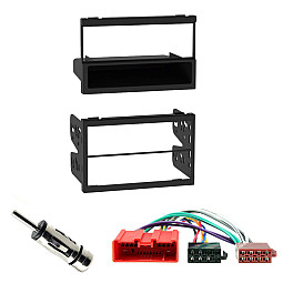Mazda Matt Black Car Stereo Single / Double Din Fascia Wiring Fitting Kit
