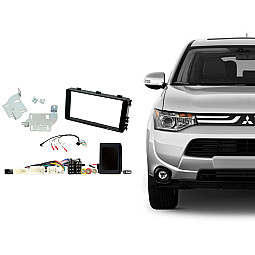 CTKMT14 Mitsubishi Outlander 2014 - 2018 Gloss Black Double Din Car Stereo Fitting Kit With 360 Camera Retention CTKMT14 Mitsubishi Outlander 2014 - 2018 Gloss Black Double Din Car Stereo Fitting Kit With 360 Camera Retention