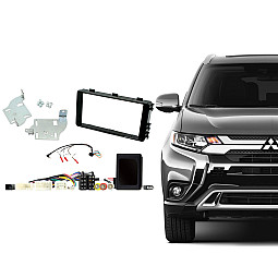 CTKMT15 Mitsubishi Outlander 2019 Onwards Gloss Black Double Din Car Stereo Fascia Fitting Kit