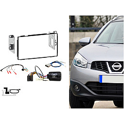 Nissan Qashqai Black Double Din Car Stereo Fitting Kit Fascia, Steering Control with DAB Aerial Nissan Qashqai Black Double Din Car Stereo Fitting Kit Fascia, Steering Control with DAB Aerial