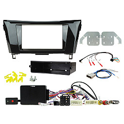 CTKNS18 Nissan Qashqai, Rogue, X-Trail Gloss Black Double Din Car Stereo Fascia Fitting Kit With 360 Camera Retention CTKNS18 Nissan Qashqai, Rogue, X-Trail Gloss Black Double Din Car Stereo Fascia Fitting Kit With 360 Camera Retention