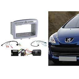 CTKPE06 Peugeot 308 (2007-2013) Silver Double Din Car Stereo Fascia Fitting Kit