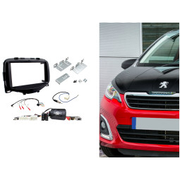 CTKPE07 Peugeot 108 2014 - 2021 Piano Black Double Din Car Stereo Fascia Fitting Kit