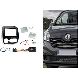 CTKRT10 Renault Trafic 2017 - 2019 Matt Black (with Silver Trim) Double Din Car Stereo Fascia Fitting Kit CTKRT10 Renault Trafic 2017 - 2019 Matt Black (with Silver Trim) Double Din Car Stereo Fascia Fitting Kit