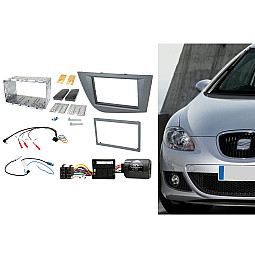 CTKST06 Seat Leon 2005-2012 (Ona Silver) Double Din Car Stereo Fitting Kit Fascia, Steering Control CTKST06 Seat Leon 2005-2012 (Ona Silver) Double Din Car Stereo Fitting Kit Fascia, Steering Control