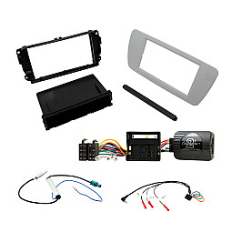 Seat Ibiza 2008-2016 Single Din Fascia / Steering / Antenna Adaptor Fitting Kit DUBLIN GREY