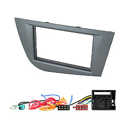 Seat Leon 2005-2012 Grey Double Din Car Stereo Fascia Fitting & Wiring Kit Seat Leon 2005-2012 Grey Double Din Car Stereo Fascia Fitting & Wiring Kit